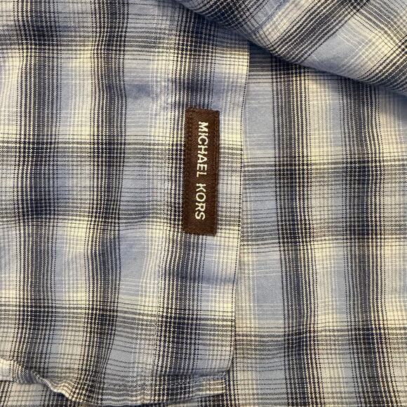 MICHAEL Michael Kors Plaid Button-Down Shirt, Blue Gray, Men’s Size M - Picture 5 of 8